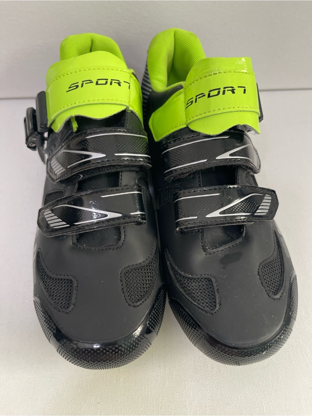 Kids Sport Cycling Sneakers - Black with Neon Green